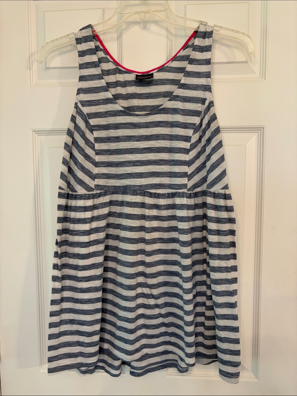 Maternity Striped Sleeveless top- Navy and White